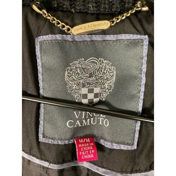 Vince Camuto Women's Medium Black Down Parka Hooded Zip Pockets Zip Closure - Picture 3 of 11